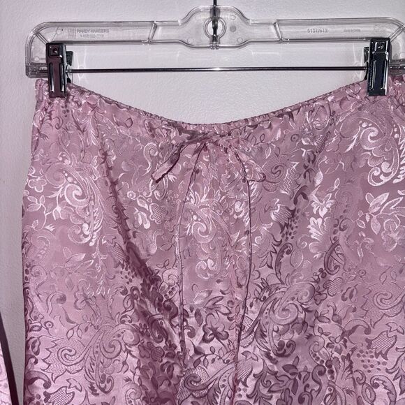 Vtg Victoria's Secret 2 Pc Pink Satin Pajama Set Y2K Size Medium Long Sleeve - Picture 5 of 8